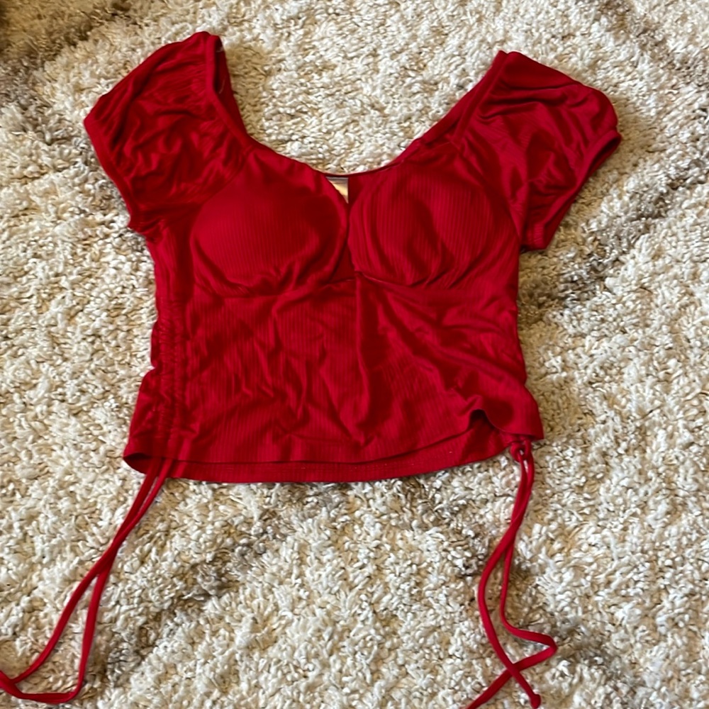 Cute red crop top